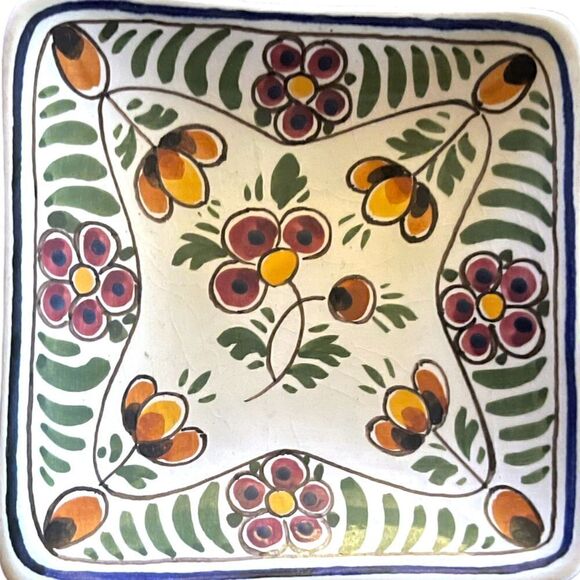 Vintage DP Delft Handpainted Floral 4” Tidbit Tray - Picture 4 of 15